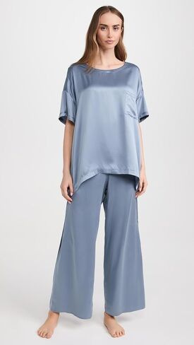 Lunya Women's Washable Silk Tee Pants Set in Saudi Arabia