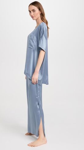 Lunya Women's Washable Silk Tee Pants Set in Saudi Arabia