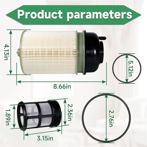 استبدال عنصر فلتر الوقود PF9908 A4720900551 A4720900651 FK13834 L5104F لديترويت DD13 DD15 DD16 لـ Freightliner M2 Cascadia Western Star 2013-2019 (عبوة من 1) in Kuwait