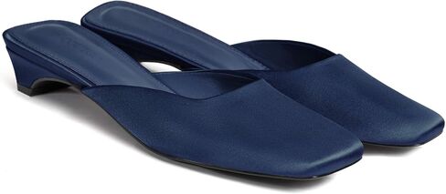 Coutgo Women's Mules Low Kitten Heels Closed Square Toe Slip On Backless Dress Shoes in Kuwait