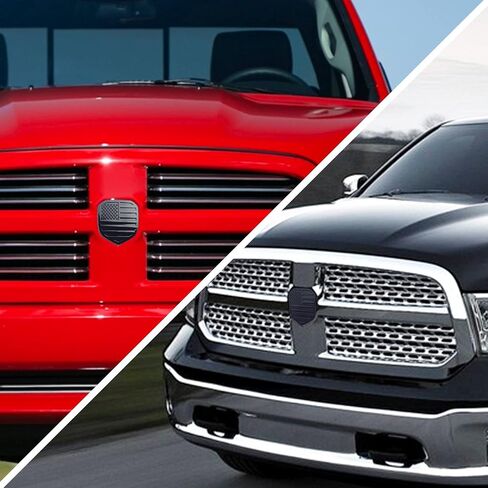 Zhizhong Front Grille Emblem, American Flag Badge Compatible with 2013-2018 RAM 1500 2500 3500 (Silver) in Saudi Arabia