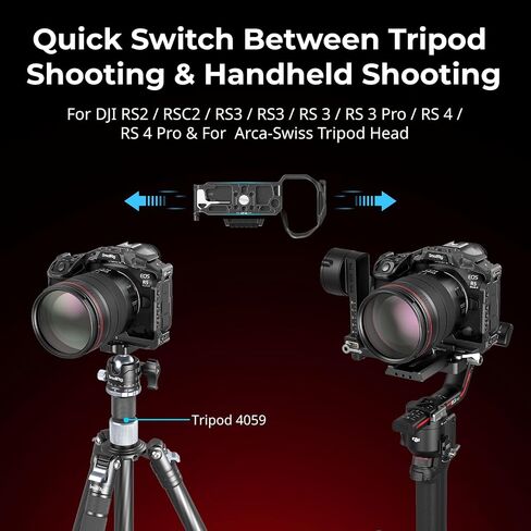 قفص كاميرا مامبا أسود صغير الحجم لكاميرا Canon EOS R5 Mark II، حامل كاميرا من سبائك الألومنيوم مع حذاء بارد، فتحات ملولبة 1/4 بوصة - 20 و3/8 بوصة - 16، لوحة مدمجة سريعة التحرير لنوع Arca - 4975 in Kuwait