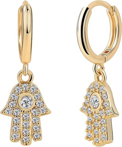 Gold Dangle Earrings for Women,Dainty Gold Earrings 14K Gold Plated Drop Earrings for Women Trendy Hypoallergenic CZ Dangling Earrings Small Gold Earrings Earrings for Women Jewelry in Kuwait