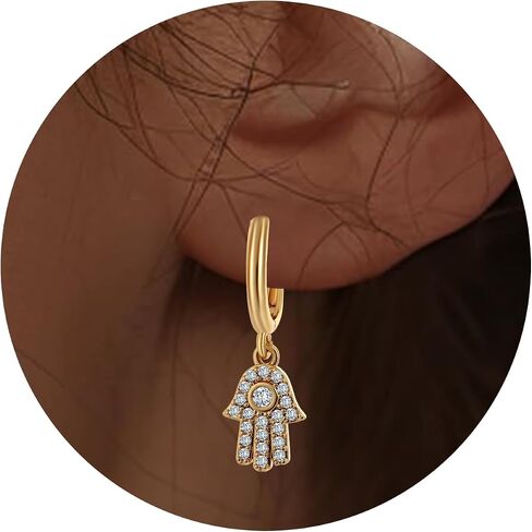Gold Dangle Earrings for Women,Dainty Gold Earrings 14K Gold Plated Drop Earrings for Women Trendy Hypoallergenic CZ Dangling Earrings Small Gold Earrings Earrings for Women Jewelry in Kuwait