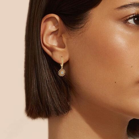 Gold Dangle Earrings for Women,Dainty Gold Earrings 14K Gold Plated Drop Earrings for Women Trendy Hypoallergenic CZ Dangling Earrings Small Gold Earrings Earrings for Women Jewelry in Kuwait