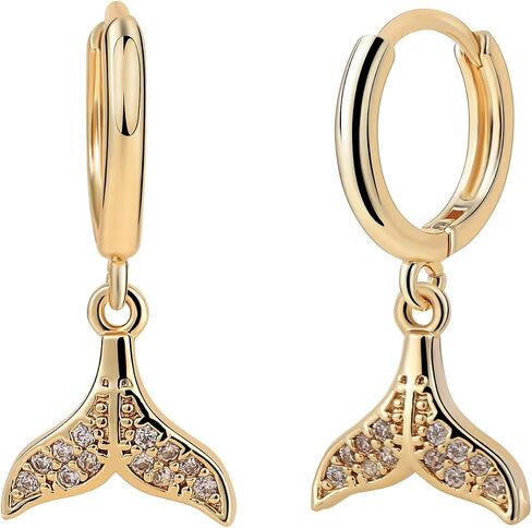 Gold Dangle Earrings for Women,Dainty Gold Earrings 14K Gold Plated Drop Earrings for Women Trendy Hypoallergenic CZ Dangling Earrings Small Gold Earrings Earrings for Women Jewelry in Kuwait
