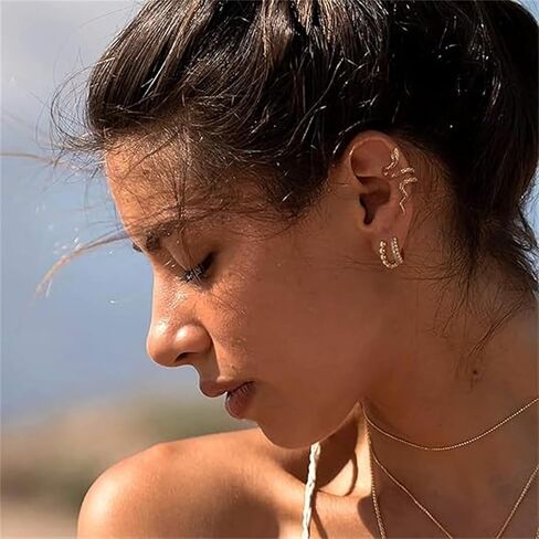 Gold Hoop Earrings for Women Rhinestone Hoop Earrings Gold Huggie Hoop Earrings Geometric Earrings Twisted Hoop Earrings Jewelry in Saudi Arabia
