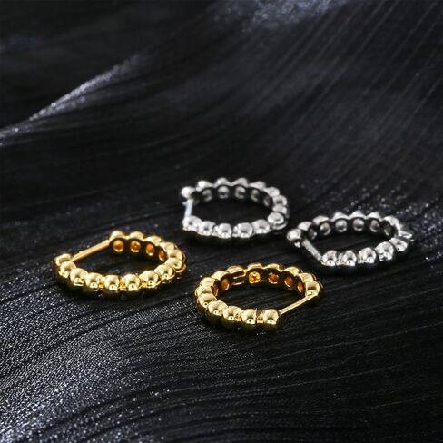 Gold Hoop Earrings for Women Rhinestone Hoop Earrings Gold Huggie Hoop Earrings Geometric Earrings Twisted Hoop Earrings Jewelry in Saudi Arabia