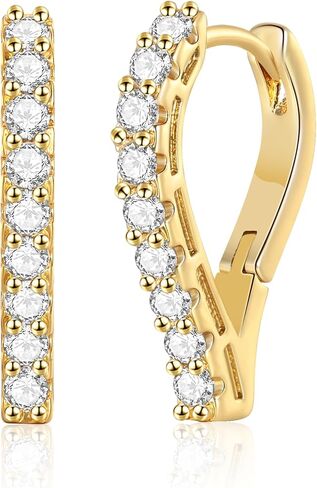 Gold CZ Huggie Hoop Earrings Small Gold Hoop Earrings Lightweight Hypoallergenic Earrings Jewelry Gifts in Saudi Arabia