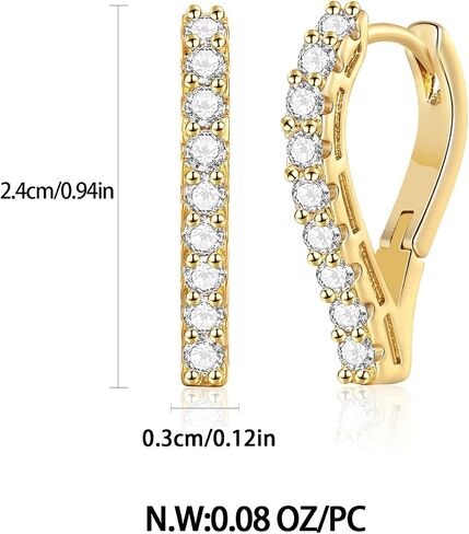 Gold CZ Huggie Hoop Earrings Small Gold Hoop Earrings Lightweight Hypoallergenic Earrings Jewelry Gifts in Saudi Arabia