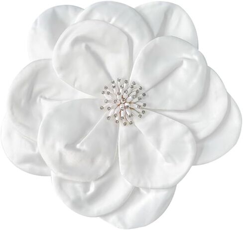 كبير جدا النسيج زهرة بروش دبوس للنساء الفتيات الأزياء حجر الراين المدقة زهور الكاميليا دبابيس اليدوية الصدار العروة التلبيب دبابيس أنيقة عطلة الزفاف حزب اللباس الملحقات in Kuwait