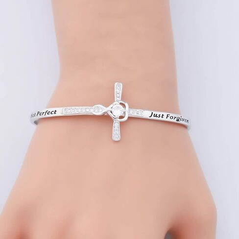 Faith Jewelry Christian Jewelry Religious Bracelet Not Perfect Just Forgiven Christian Cross Bracelet in Saudi Arabia