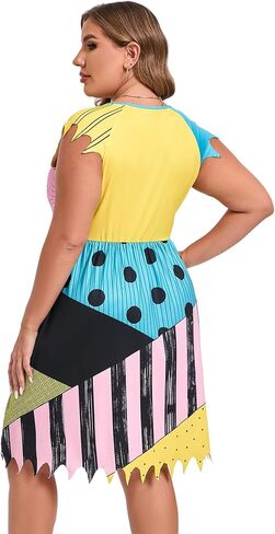 أزياء سالي للسيدات من KOJOOIN مقاس كبير - كابوس تيم بيرتون قبل عيد الميلاد - فستان الهالوين كاجوال بدون أكمام in Kuwait