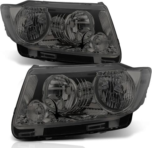 M-AUTO Headlights Assembly OE Style Left+Right Compatible with 11-13 Jeep Grand Cherokee, Black Housing Clear Lens Clear Corner Headlamps for Driver and Passenger Side in Kuwait