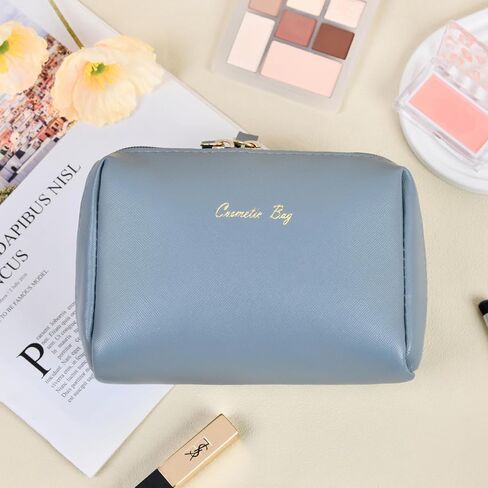 Topwey Makeup Bag, Travel Essentials Cosmetic Bags for Women, Waterproof Portable Pouch travel toiletry bag with Divider (Khaki, Small) in Saudi Arabia