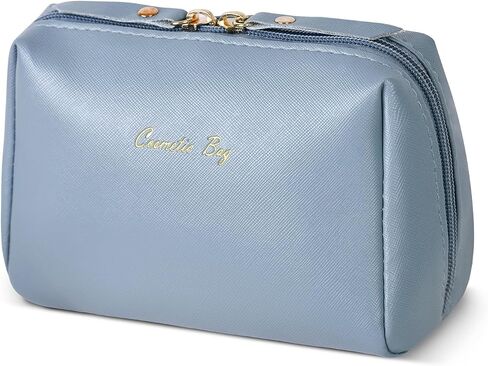 Topwey Makeup Bag, Travel Essentials Cosmetic Bags for Women, Waterproof Portable Pouch travel toiletry bag with Divider (Khaki, Small) in Saudi Arabia