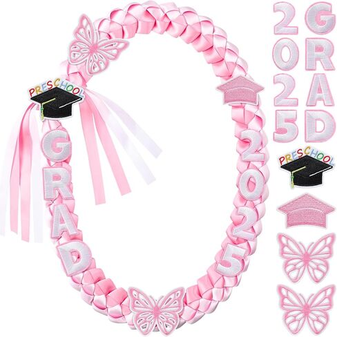 Hotop Kids Graduation Ribbon Leis Preschool Class of 2026 Money Leis, 47'' Double Braided Preschool Graduation Ribbon Necklace for Boys Girls in Saudi Arabia