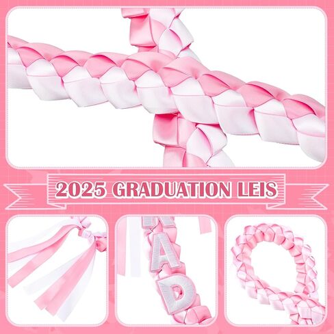 Hotop Kids Graduation Ribbon Leis Preschool Class of 2026 Money Leis, 47'' Double Braided Preschool Graduation Ribbon Necklace for Boys Girls in Saudi Arabia