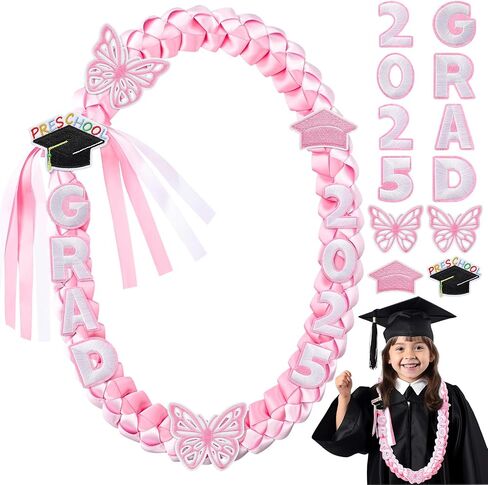 Hotop Kids Graduation Ribbon Leis Preschool Class of 2026 Money Leis, 47'' Double Braided Preschool Graduation Ribbon Necklace for Boys Girls in Saudi Arabia
