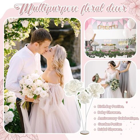 4.5 ft Valentine's Day Giant Flower Huge Artificial Flannel Flower Decoration with Standing Base Wedding Decoration for Reception Artificial Banquet Outdoor Ceremony Church Floral Backdrop(2) in Saudi Arabia