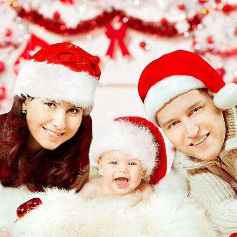 JUANANIUG Santa Hat For Kids, Christmas Hat, Toddler Velvet Classic Fur for Boy Girl New Year Festive Holiday Party Extra Thicken Supplies (Kid-1pack-Red) in Kuwait