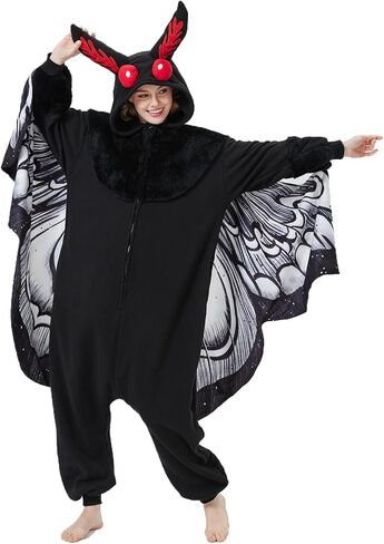 Mothman Costume Mothman Onesie Pajamas Halloween Cosplay Unisex Party Costume in Saudi Arabia