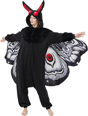 Mothman Costume Mothman Onesie Pajamas Halloween Cosplay Unisex Party Costume in Saudi Arabia