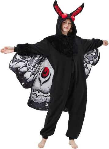 Mothman Costume Mothman Onesie Pajamas Halloween Cosplay Unisex Party Costume in Saudi Arabia