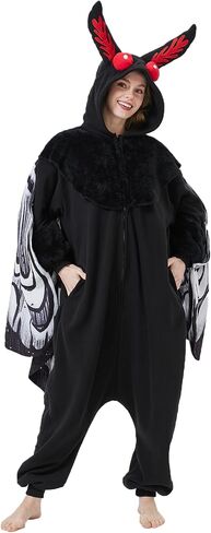 Mothman Costume Mothman Onesie Pajamas Halloween Cosplay Unisex Party Costume in Saudi Arabia