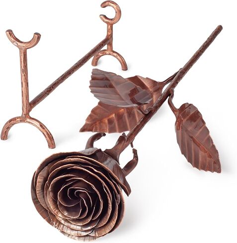Bronze Anniversary Rose - 8th Anniversary, 8 Year Anniversary, 8th Wedding Anniversary, 19th Wedding Anniversary, 19th Anniversary, Copper Rose, Copper Metal Rose Decor, Metal Flowers, Bronze Gifts in Saudi Arabia