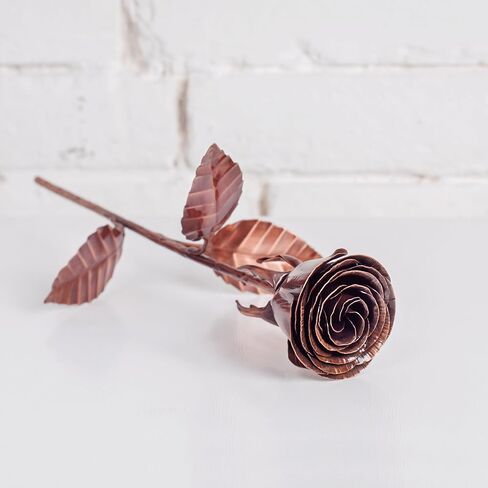 Bronze Anniversary Rose - 8th Anniversary, 8 Year Anniversary, 8th Wedding Anniversary, 19th Wedding Anniversary, 19th Anniversary, Copper Rose, Copper Metal Rose Decor, Metal Flowers, Bronze Gifts in Saudi Arabia