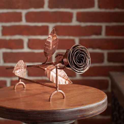 Bronze Anniversary Rose - 8th Anniversary, 8 Year Anniversary, 8th Wedding Anniversary, 19th Wedding Anniversary, 19th Anniversary, Copper Rose, Copper Metal Rose Decor, Metal Flowers, Bronze Gifts in Saudi Arabia