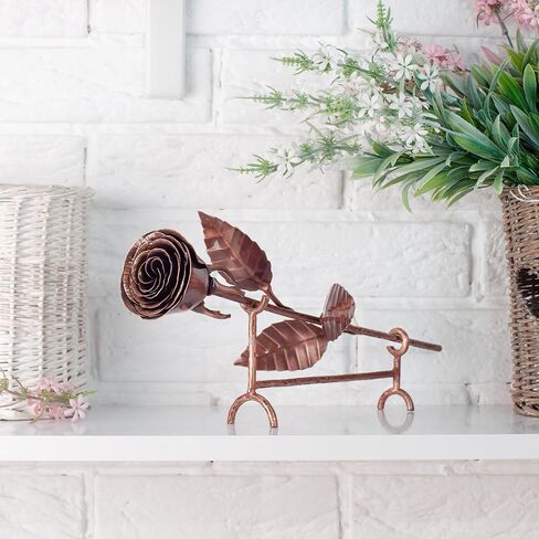 Bronze Anniversary Rose - 8th Anniversary, 8 Year Anniversary, 8th Wedding Anniversary, 19th Wedding Anniversary, 19th Anniversary, Copper Rose, Copper Metal Rose Decor, Metal Flowers, Bronze Gifts in Saudi Arabia