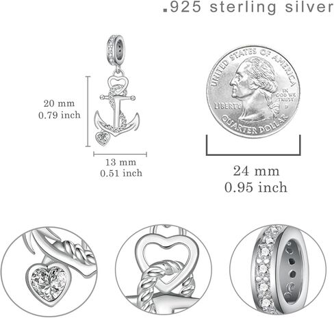 Anchor Charm 925 Sterling Silver Sailor Charms for Bracelets Anchor Jewelry Nautical Gifts for Women in Kuwait