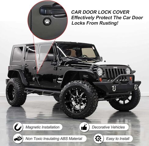 Superkred Keyhole Covers for Jeep Wrangler Accessories: SUV Door Security Keyhole Cover for Jeep Gladiator Wrangler JL JLU (Guardian Angel Magnetic) in Kuwait