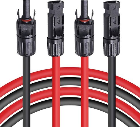 Solar Extension Cable 12AWG,Connector with Panel Female and Male Connector Solar Panel Adapter, Solar Panel Plug (3 Feet Red + Black 2 PC) in Saudi Arabia