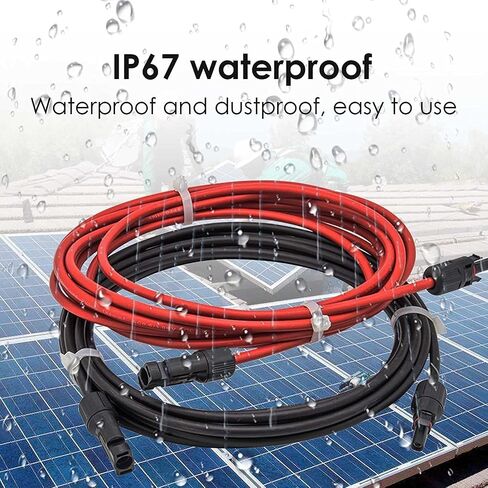 Solar Extension Cable 12AWG,Connector with Panel Female and Male Connector Solar Panel Adapter, Solar Panel Plug (3 Feet Red + Black 2 PC) in Saudi Arabia