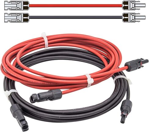 Solar Extension Cable 12AWG,Connector with Panel Female and Male Connector Solar Panel Adapter, Solar Panel Plug (3 Feet Red + Black 2 PC) in Saudi Arabia