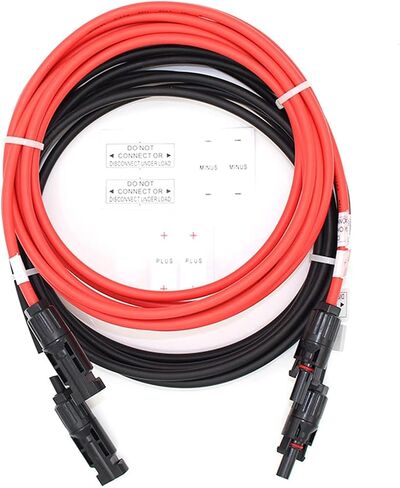 Solar Extension Cable 12AWG,Connector with Panel Female and Male Connector Solar Panel Adapter, Solar Panel Plug (3 Feet Red + Black 2 PC) in Saudi Arabia