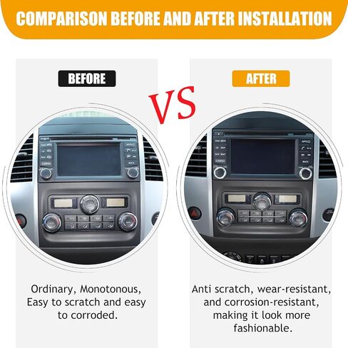 قطعتان من غطاء مقبض التحكم في مستوى الصوت لوحدة التحكم المركزية للسيارة متوافق مع Nissan Frontier 2014-2020 من سبائك الألومنيوم وزر التيار المتردد وزخارف مقبض وحدة التحكم المركزية وإكسسوارات السيارة الداخلية (فضي) in Kuwait