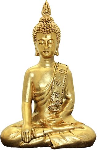 BRABUD Resin 10.63"(H) Napping Indian Buddha Statue Gold Home Decor Housewarming Gift BS107 in Saudi Arabia