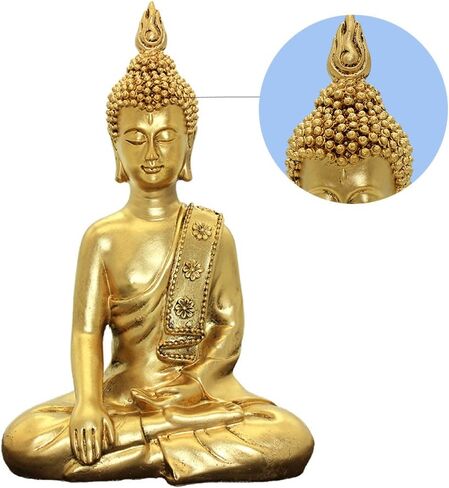 BRABUD Resin 10.63"(H) Napping Indian Buddha Statue Gold Home Decor Housewarming Gift BS107 in Saudi Arabia