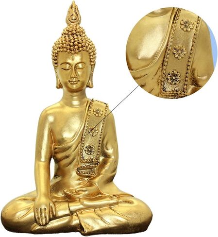 BRABUD Resin 10.63"(H) Napping Indian Buddha Statue Gold Home Decor Housewarming Gift BS107 in Saudi Arabia