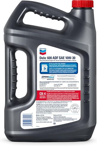 Delo 600 ADF 10W30 Heavy Duty Diesel Engine Oil with Ultra Low Ash and Omnimax Protection, Compatible with Diesel and Mixed Diesel and CNG Engines, Pack of 3 in Saudi Arabia