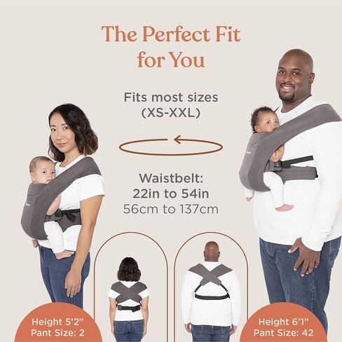 Ergobaby Embrace Cozy Newborn Essentials Baby Carrier Wrap (7-25 Pounds), Soft Air Mesh, Cream in Saudi Arabia