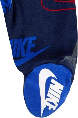 NIKE Infant/Toddler Printed Footed Coverall (Pink(56D679-A5K)/White, 3 Months) in Kuwait