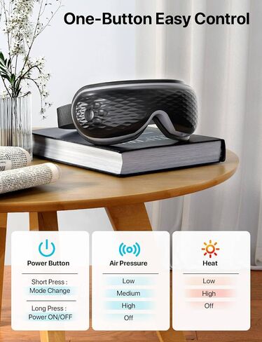 ALLJOY Eye Massager with Heat, Migraines Relief, Gifts for Women/Men, Eye Massage Mask with Bluetooth, Heat, Compression for Eye Strain Relief, Reduce Stye Eye, Improve Sleep in Saudi Arabia