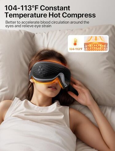 ALLJOY Eye Massager with Heat, Migraines Relief, Gifts for Women/Men, Eye Massage Mask with Bluetooth, Heat, Compression for Eye Strain Relief, Reduce Stye Eye, Improve Sleep in Saudi Arabia