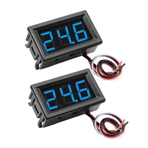 2Pack DC0-100V Mini Voltmeter Voltage Tester DC Voltage Gauge Voltage Indicator, 0.56" Red LED Digital Display Panel, 3-Wire, Reverse Polarity Protection, for EV Car Motorcycle Voltage Monitor