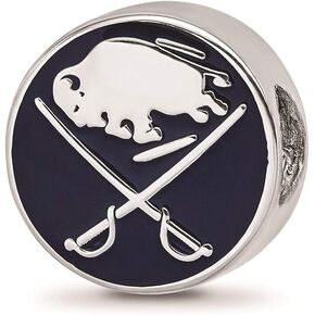Buffalo Sabres Enameled Logo Bead (Sterling Sliver)